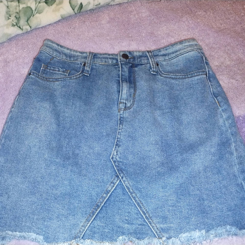 Mossimo Supply Co. Blue Asymmetrical A-Line Mini Skirt